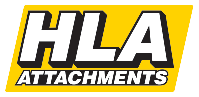 A text-based HLA Attachments logo, with white lettering and a yellow background.