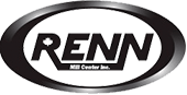 A text-based Renn Mill Center logo, with a white background and a black oval around it.