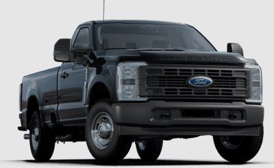 A black 2024 Ford F-250 XL Super Duty posed against a white background.