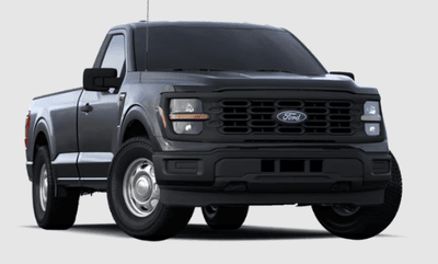 A black 2024 Ford F-150 XL posed against a white background.