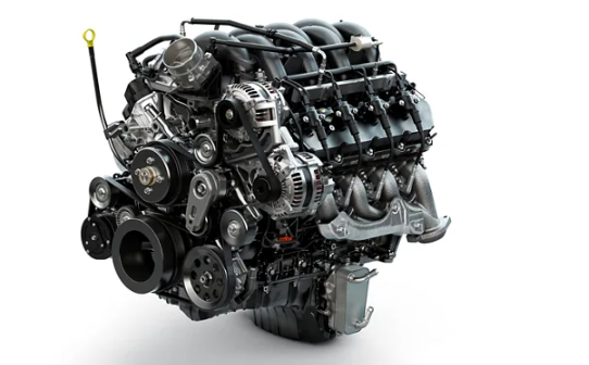 Image of the 2023 Ford F-250 Super Duty's 7.3L V8 engine.