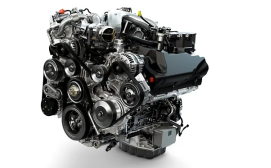Image of the 2023 Ford F-250 Super Duty's 6.7L TurboDiesel V8 engine.