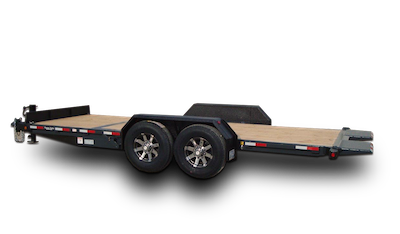 A Precision Trailers Bumper Pull trailer posed against a white background.