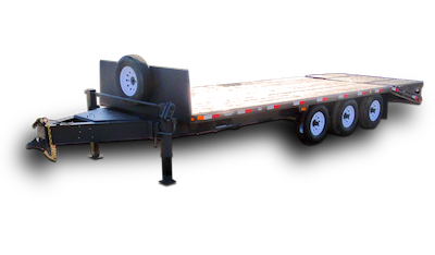 A Precision Trailers Pintle Hitch Trailer posed against a white background.