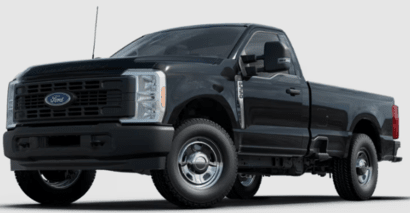 A black 2023 Ford F-350 XL Super Duty posed against a white background.