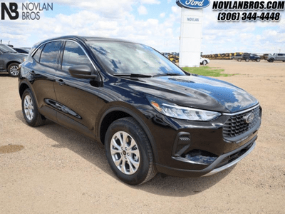 A black 2024 Ford Escape Active for sale at the Novlan Bros dealership in Saskatchewan.