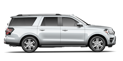 A silver 2023 Ford Expedition Limited MAX posed against a white background.