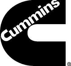 A large black "C", with the words Cummins written through its center in white.