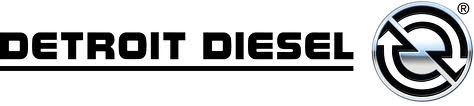 A black text logo that reads: Detroit Diesel. Beside it are two white arrows that join to create a circle.