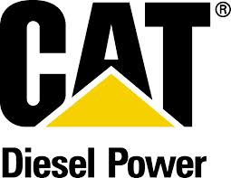 A black text-based logo that reads: CAT Diesel Power. A yellow triangle icon is placed in the center.
