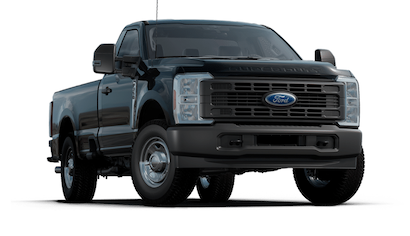 A black 2023 Ford F-350 XL Super Duty posed against a white background.